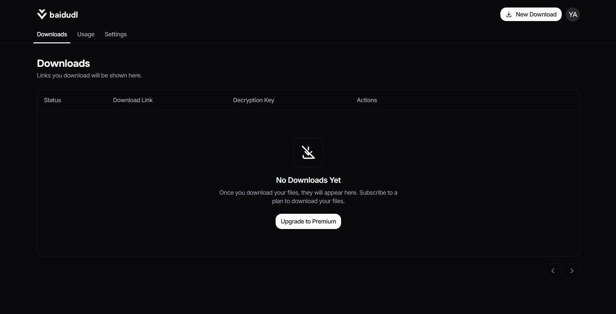 Blank Dashboard Page